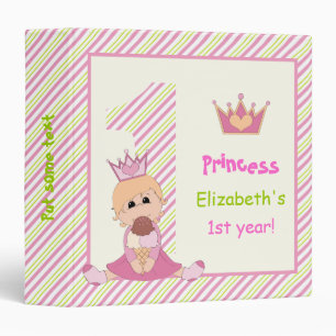 Classeur Petite princesse et couronne filles 1er anniversai