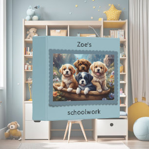 Classeur Petits chiots dans un panier, enfants