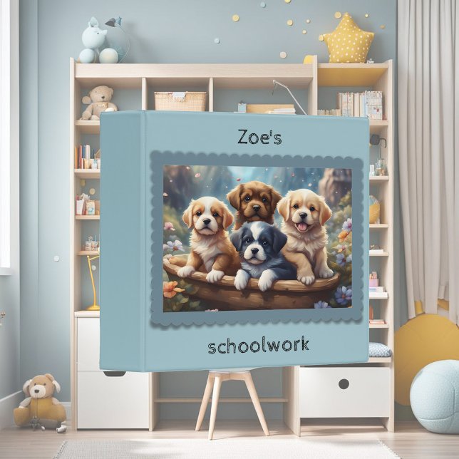 Classeur Petits chiots dans un panier, enfants (Créateur téléchargé)