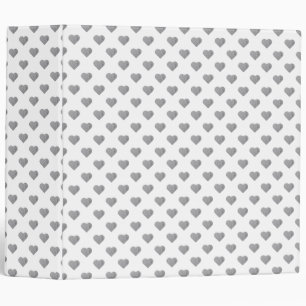 Classeur Petits Coeurs Gris Béton Symétrique sur Blanc