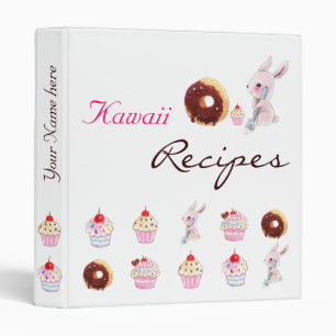 Classeur Petits gâteaux de Kawaii et lapin mignon -