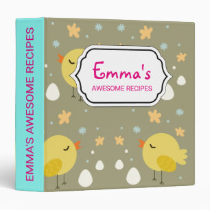 Classeur Petits poussins de Pâques et petits oeufs motif