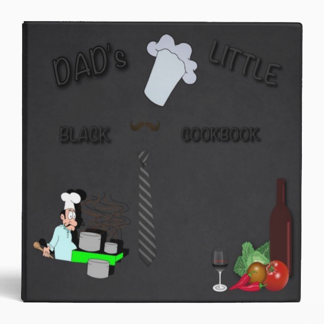 Classeur Peu de livre de cuisine noir du papa (Devant)