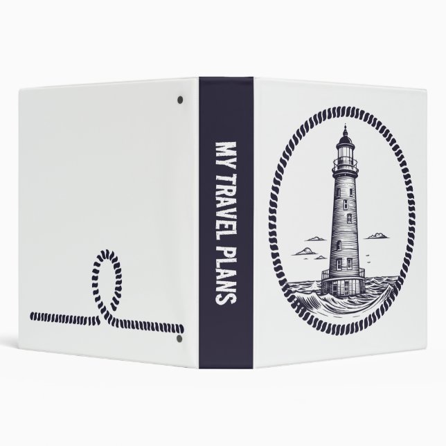 Classeur Phare à la mer dans un cadre de corde ronde (Arrière-plan)