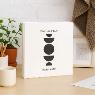Classeur Phases de lune Abstraite Art géométrique Noir/ivoi