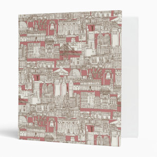 Classeur Philadelphie toile rose chocolat