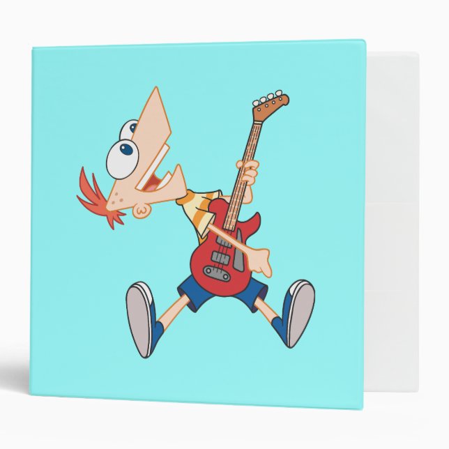 Classeur Phineas s'arrachent avec la guitare (Devant/intérieur)