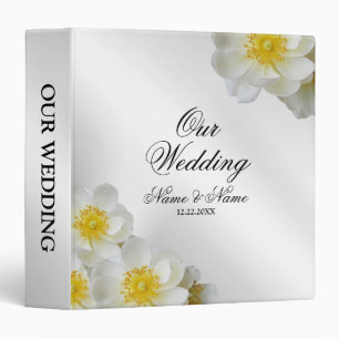 Classeur Photo Album de mariage Floral Blanc Argent