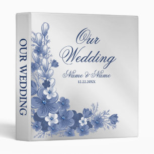 Classeur Photo Album de mariage Floral Blue Silver