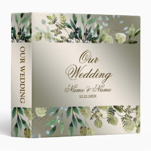 Classeur Photo Album Mariage Feuilles verts Golden