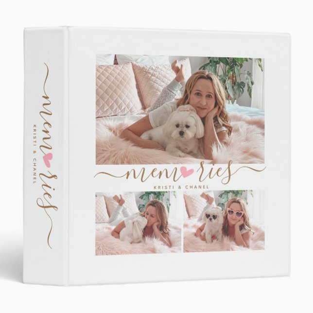 Classeur Photo Collage Texte Chien Maman Souvenirs Scrapboo (Devant/Côté)