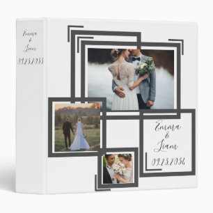 Classeur Photo Customisée Noms Abstraits Mariage Keepsaké