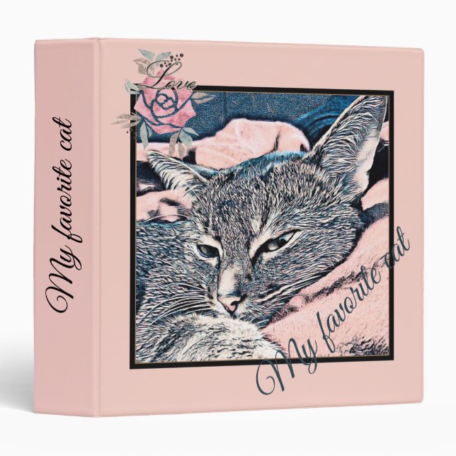 Classeur Photo de chat, chat, Animaux domestiques, (Devant/Côté)