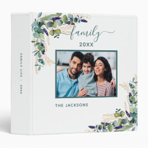 Classeur Photo de famille eucalyptus verdure nom blanc