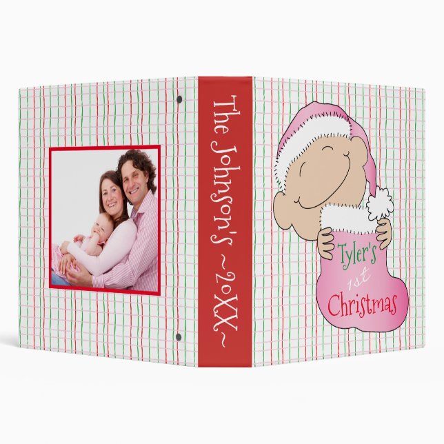 Classeur photo de Noël Personnaliser bébé/rose (Arrière-plan)
