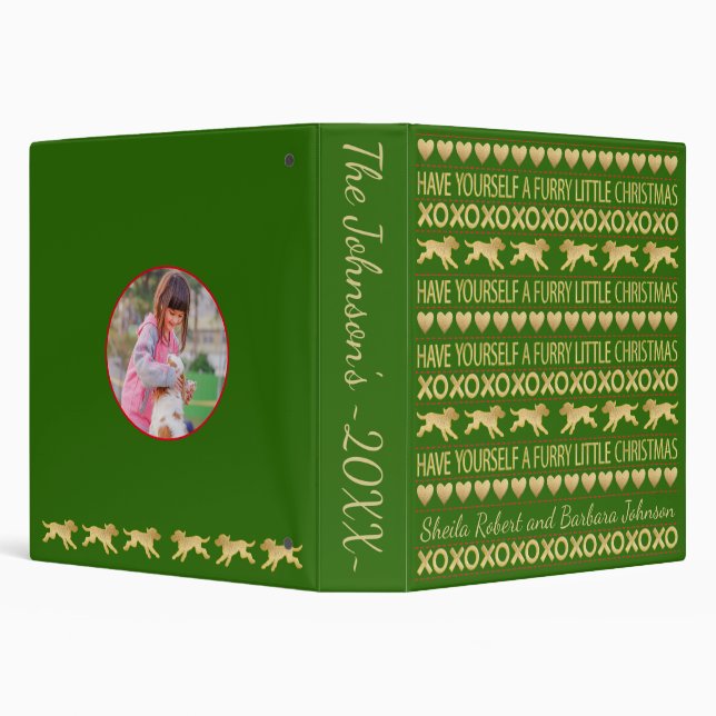 Classeur photo de Noël Personnalisez les chiens fu (Arrière-plan)