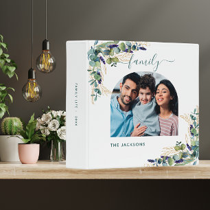 Classeur Photo de nom blanc de verdure d'eucalyptus