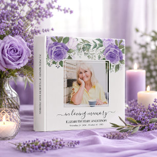 Classeur Photo mémorial aquarelle fleurs violettes