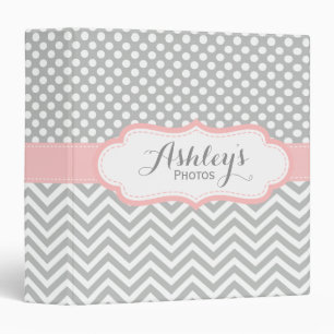 Classeur photo personnalisé Baby Girl rose Grey