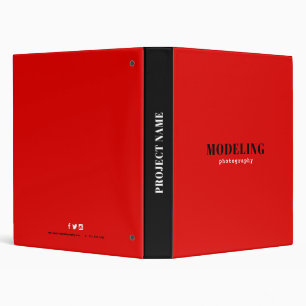 Classeur Photographe de modélisation minimaliste rouge et n