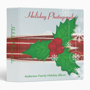 Classeur Photographies de vacances de houx de Noël
