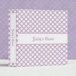 Classeur Photos de bébé aux pois lavande violet