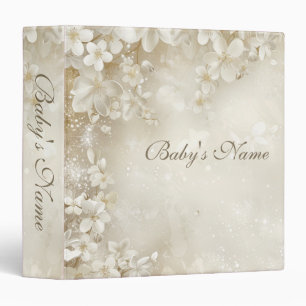 Classeur Photos de bébé florales crème Shabby Chic
