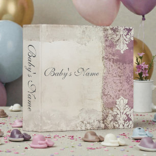 Classeur Photos de bébé florales violettes shabby chic
