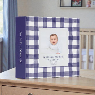 Classeur Photos de bébé personnalisées à l'aquarelle Gingha