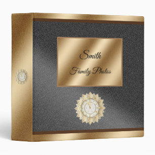 Classeur Photos de famille moderne Noir Argent 3 anneau cla