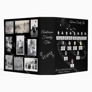 Classeur Photos ovales Family Tree Musical Staff Black Whit