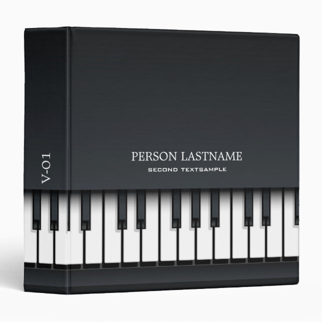 Classeur Piano abstrait noir et blanc (Devant/Côté)