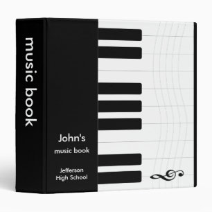 Classeur Piano de musique noir et blanc
