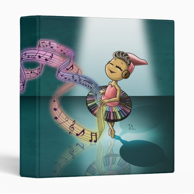 Classeur Piano rose arc-en-ciel (Devant/Côté)