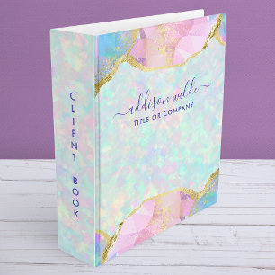 Classeur Pierre précieuse d'opale pastel iridescent moderne