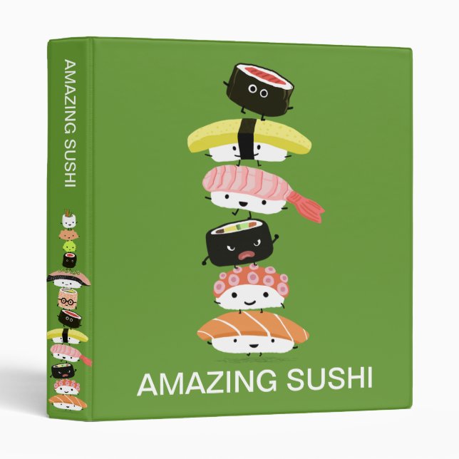Classeur Pile de sushi - tour de Kawaii des amis (Devant/Côté)