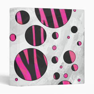 Classeur Piloka Dot Zebra noir et rose chaud