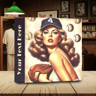 Classeur Pin-up de baseball vintage
