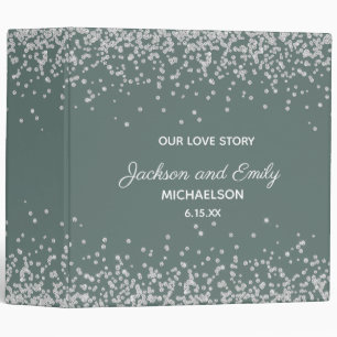 Classeur Pine Moss Green Silver Confetti Mariage