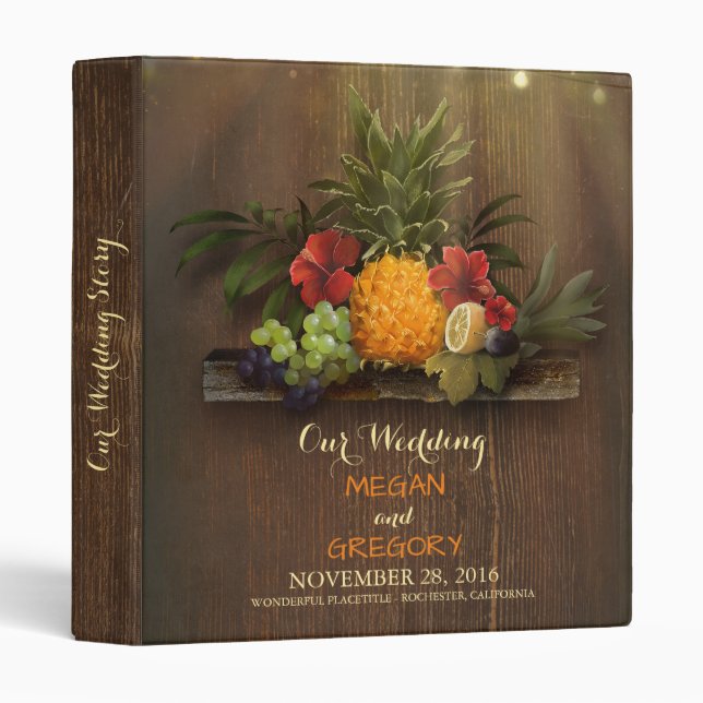 Classeur Pineappy Beach String éclaire les fruits tropicaux (Devant/Côté)