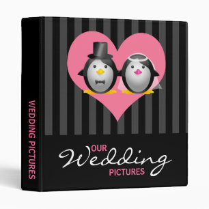 Classeur Pingouins Mariages à rayures