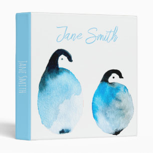Classeur Pingouins mignons aquarelle