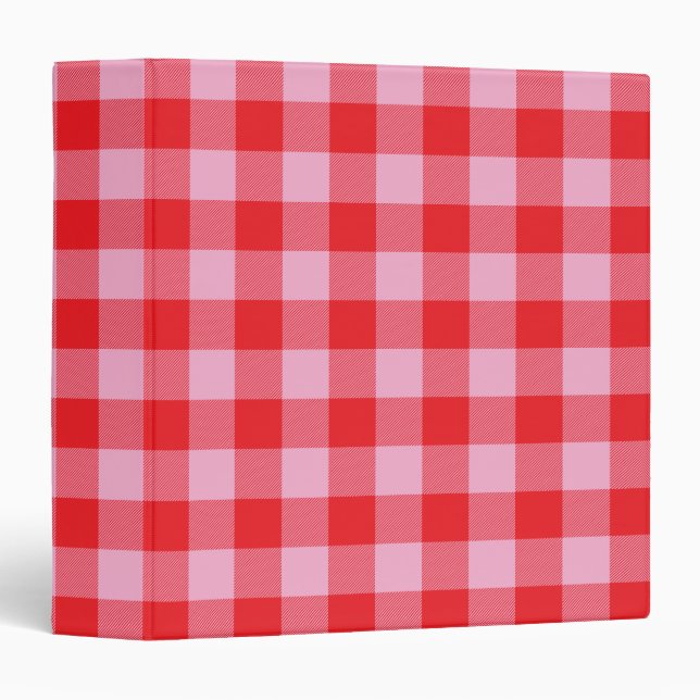 Classeur Pink and Red Buffalo Plaid Gingham (Devant/Côté)