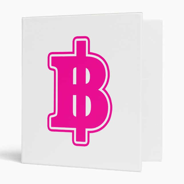 Classeur PINK BAHT SIGNER ฿ Thai Devise ฿ (Devant/intérieur)