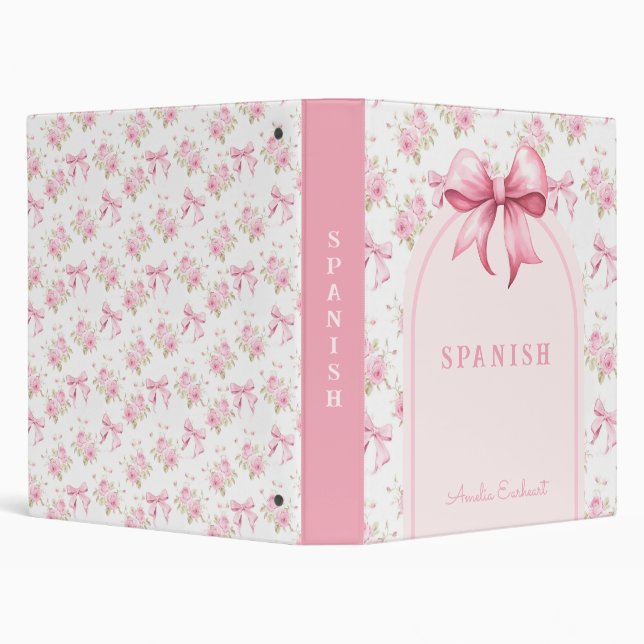 Classeur Pink Bow Coquette Rose sujet (Arrière-plan)