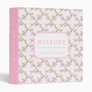 Classeur Pink Coquette Rose Trellis School Sujet