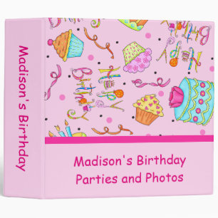 Classeur Pink Cupcakes Cakes Cakes Cakes Custom Birday Albu
