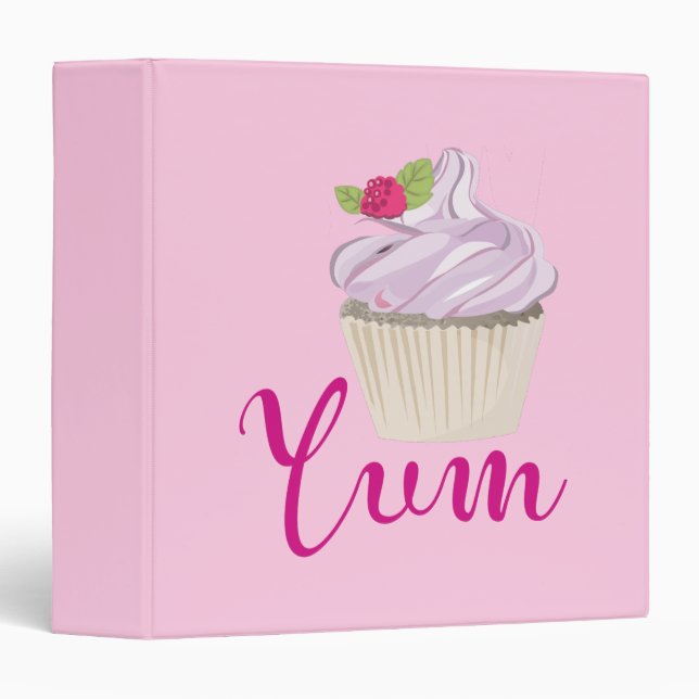 Classeur Pink Frosted Cupcake Yum! (Devant/Côté)