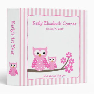 Classeur PINK Girl Hoot Owls Maman & Baby Photo Album
