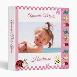 Classeur Pink Girl Lady Bug Butterfly Custom Photo Album